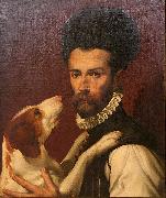 Portrait of a Man with a Dog Bartolomeo Passerotti